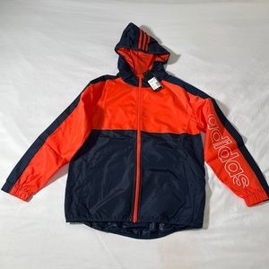 NWT Adidas Kid’s Orange & Navy Windbreaker